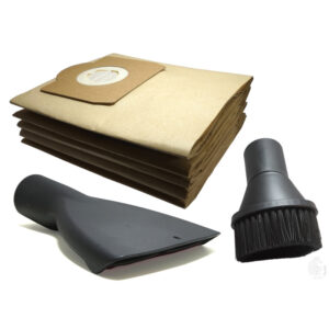 Vacuum Cleaner Accessory Kit, Set Of 5 Dust Bags, Upholstery Nozzle And 360 Degree Rotatable Brush For Karcher WD3, Imported