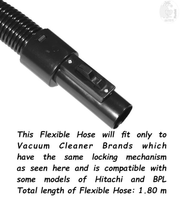 Flexible Hose Compatible with Some Models of Hitachi and BPL, 1.80 m, Black - Image 5