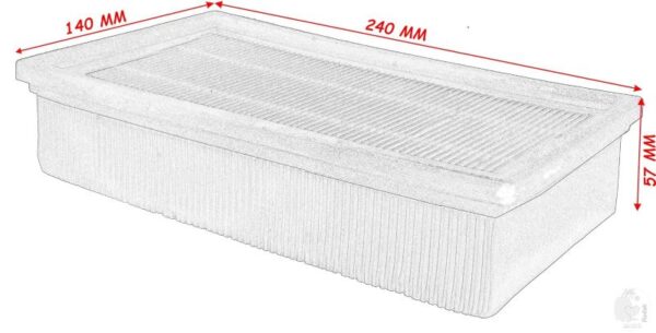 VCS Flat Pleated HEPA Filter compatible with KARCHER Wet and Dry Vacuum Cleaner NT 30/1 Tact L - Image 5