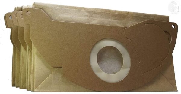 5 Paper Dust Bags compatible with Karcher WD2